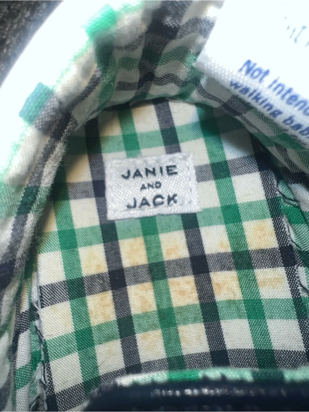 Janie and Jack White and Navy Moccasin-Style Baby Shoes, NWOT, size 2